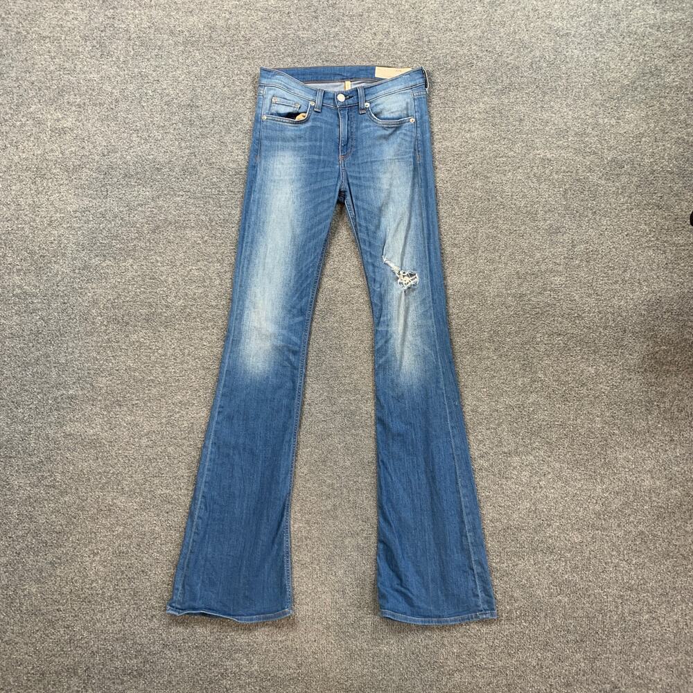 Rag & Bone Jeans Womens 27 Denim High Rise Bell Bottom Distressed Flare Pocket